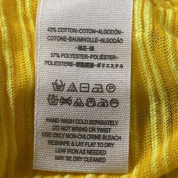 ✨🌼 Free People Golden Tee Yellow & White Striped Semi Sheer Ruched Crop Top 🌼✨ - Picture 12 of 14